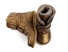 Bisgaard vinterstøvle Elba bronze med velcro og TEX